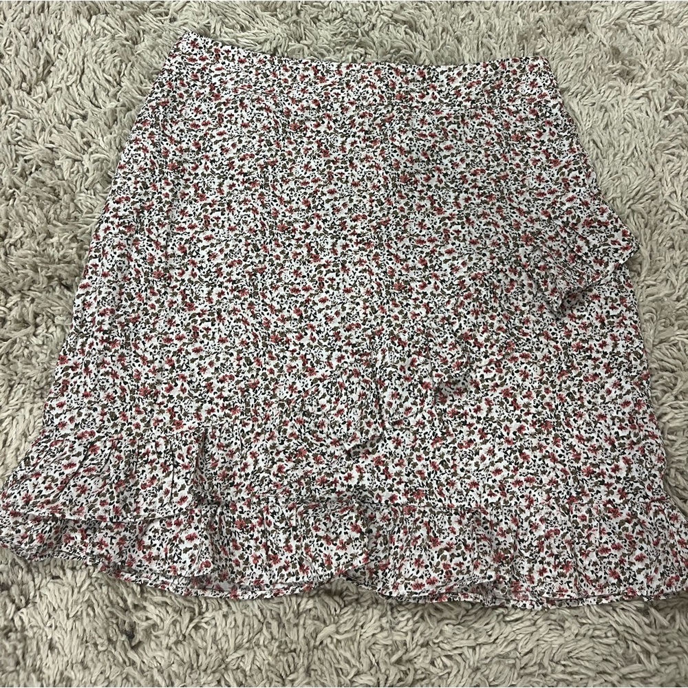Free People Floral Skirt with Ruffle